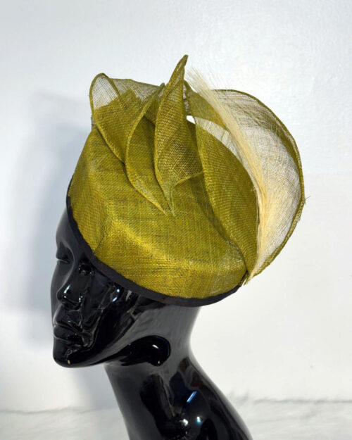Annette, Army Green Fascinator Hat